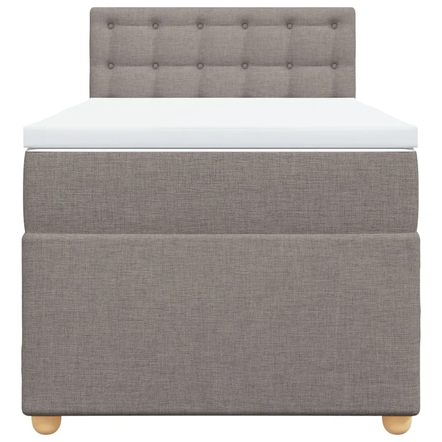 Sommier à lattes de lit avec matelas Taupe 90x200 cm Tissu - 4