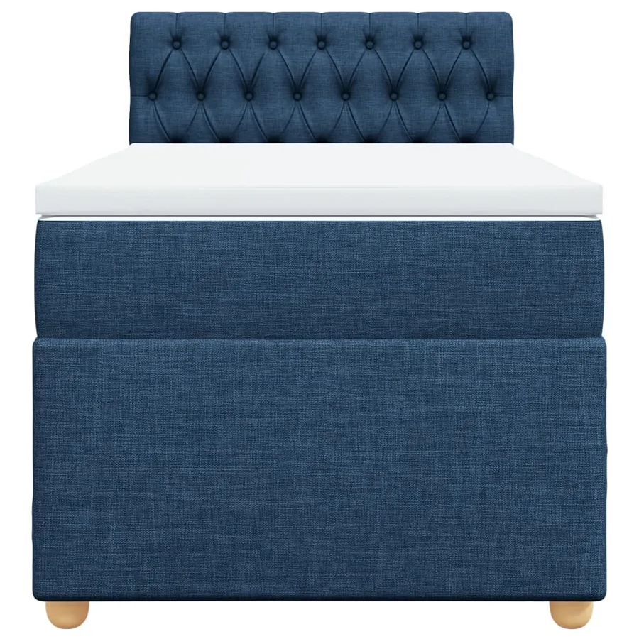 Sommier à lattes de lit avec matelas Bleu 90x190 cm Tissu - 6