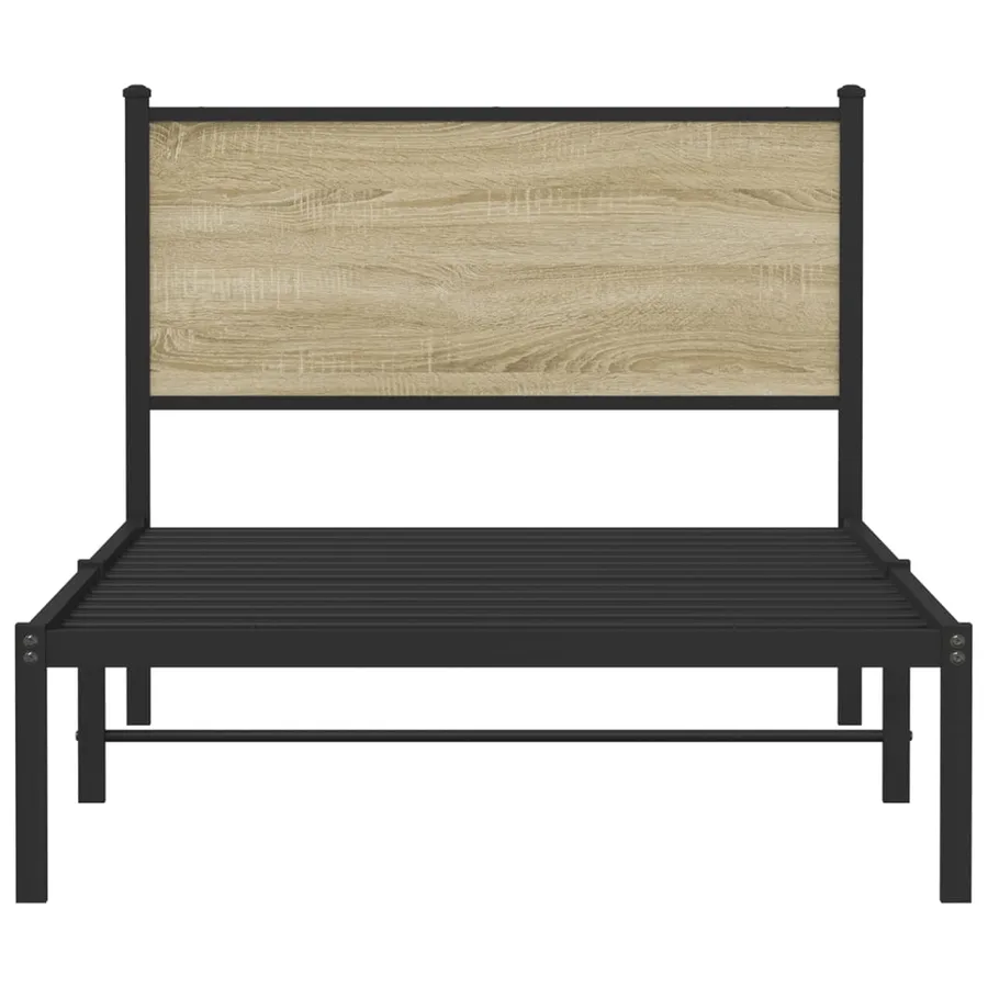 Cadre de lit en métal sans matelas chêne sonoma 107x203 cm - 5