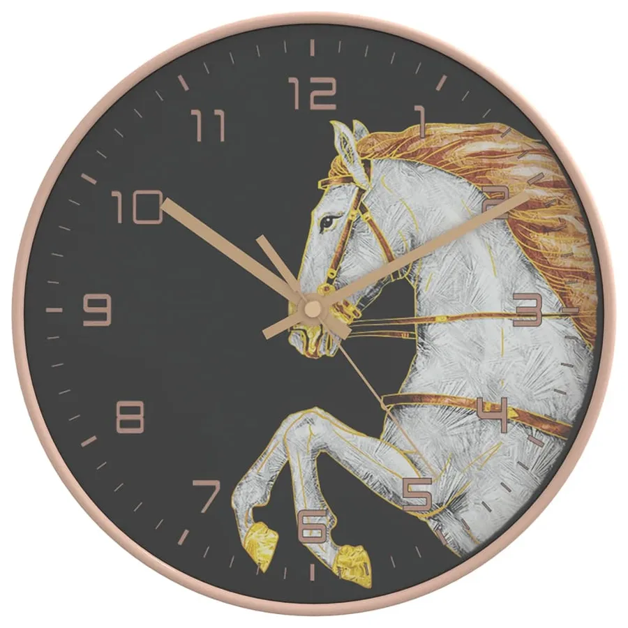 Horloge murale doré et blanc Ø29,5 cm polystyrène et verre - 2