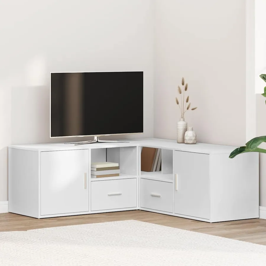 Armoire d'angle blanc 200x40x45 cm bois d’ingénierie
