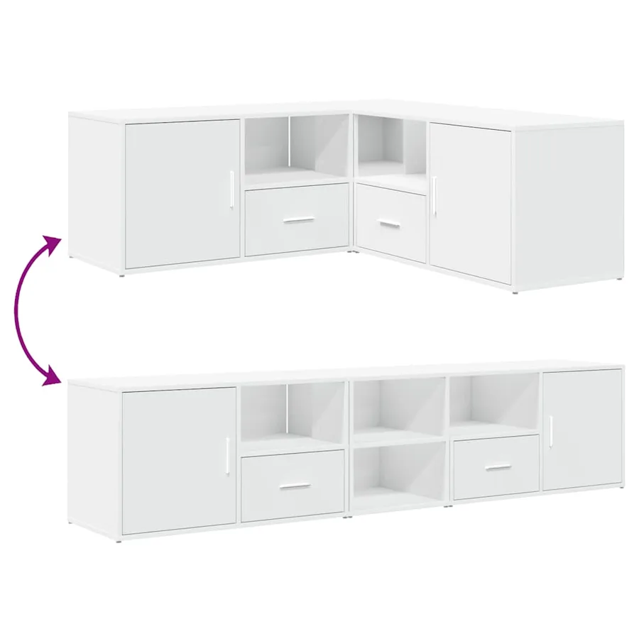 Armoire d'angle blanc 200x40x45 cm bois d’ingénierie - 12