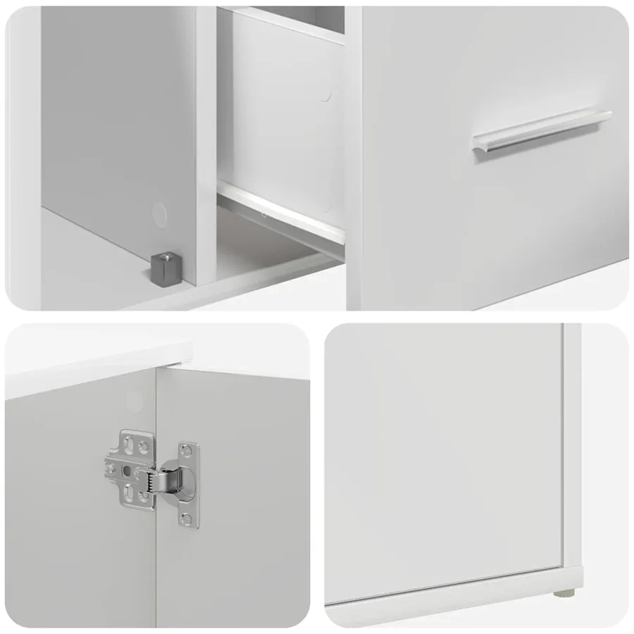 Armoire d'angle blanc 200x40x45 cm bois d’ingénierie - 13