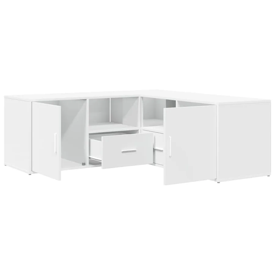 Armoire d'angle blanc 200x40x45 cm bois d’ingénierie - 2