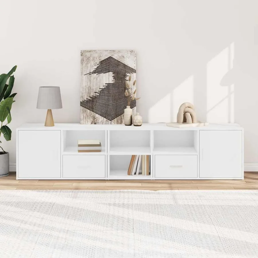 Armoire d'angle blanc 200x40x45 cm bois d’ingénierie - 3