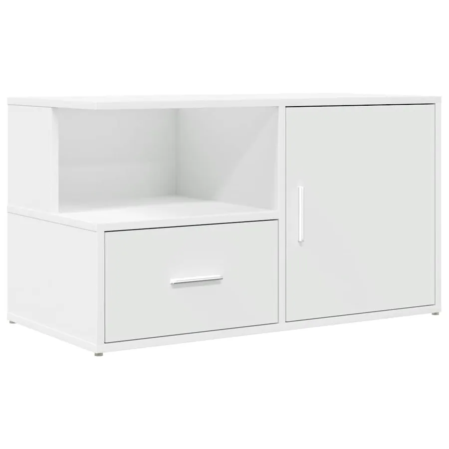 Armoire d'angle blanc 200x40x45 cm bois d’ingénierie - 8