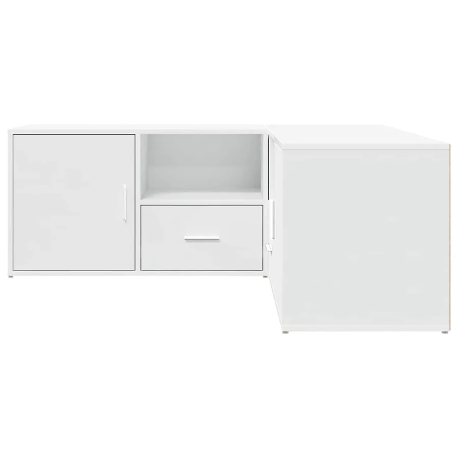 Armoire d'angle blanc 200x40x45 cm bois d’ingénierie - 9