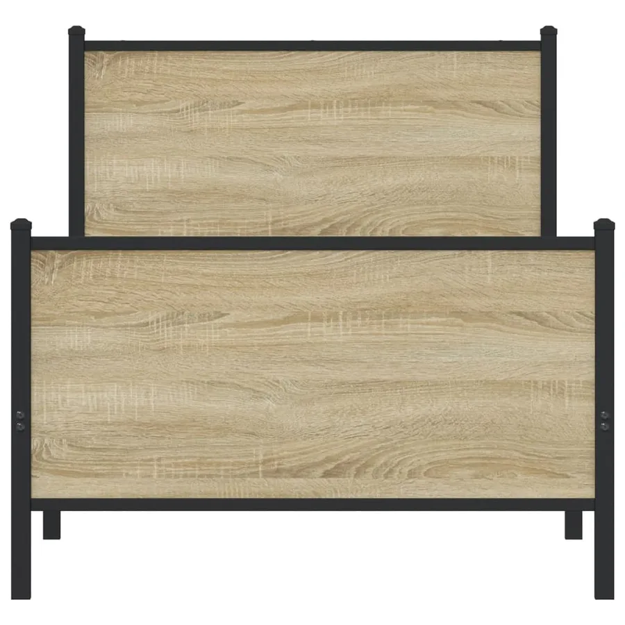 Cadre de lit en métal sans matelas chêne sonoma 90x200 cm - 5