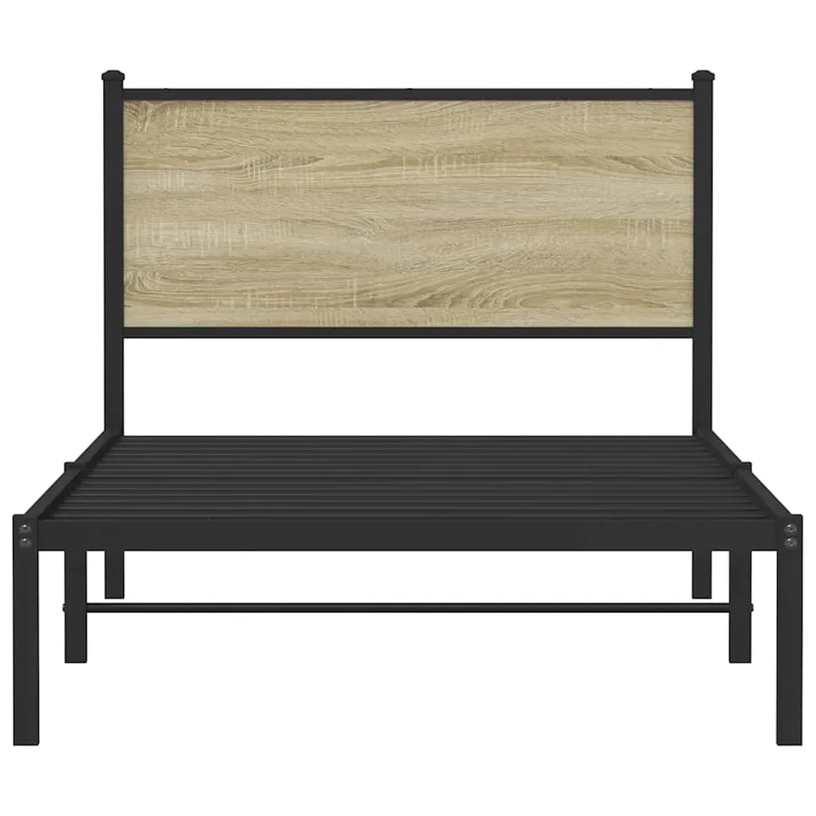 Cadre de lit en métal sans matelas chêne sonoma 100x190 cm - 5