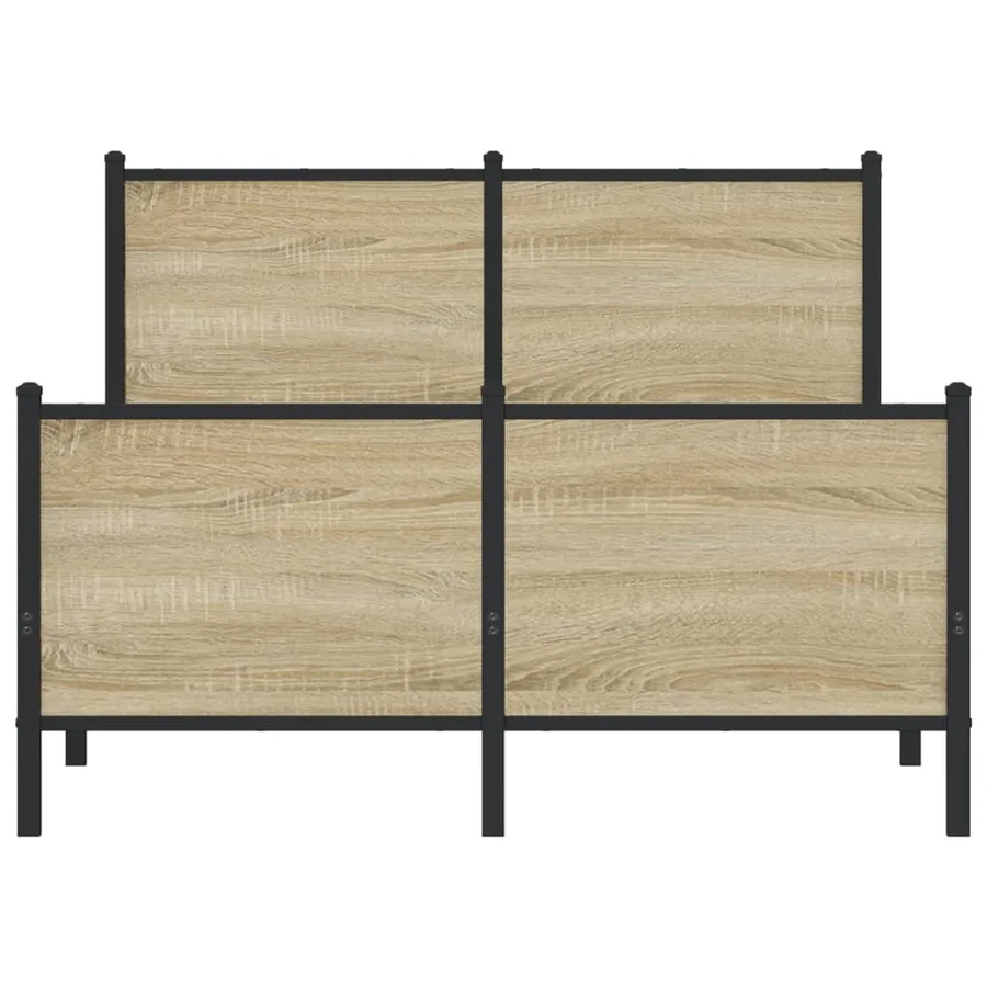 Cadre de lit en métal sans matelas chêne sonoma 120x190 cm - 5