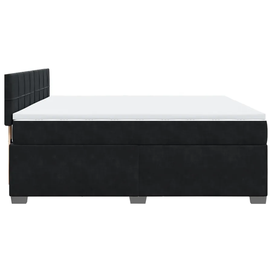 Sommier à lattes de lit avec matelas Noir 180x200 cm Velours - 7