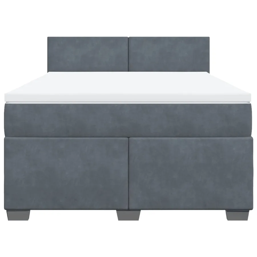 Sommier à lattes de lit et matelas Gris foncé 160x200cm Velours - 6