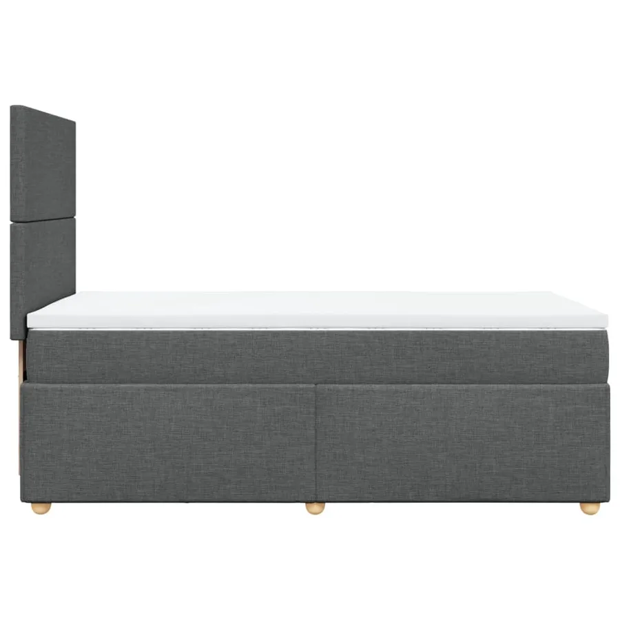 Sommier à lattes de lit avec matelas Gris foncé 100x200cm Tissu - 5