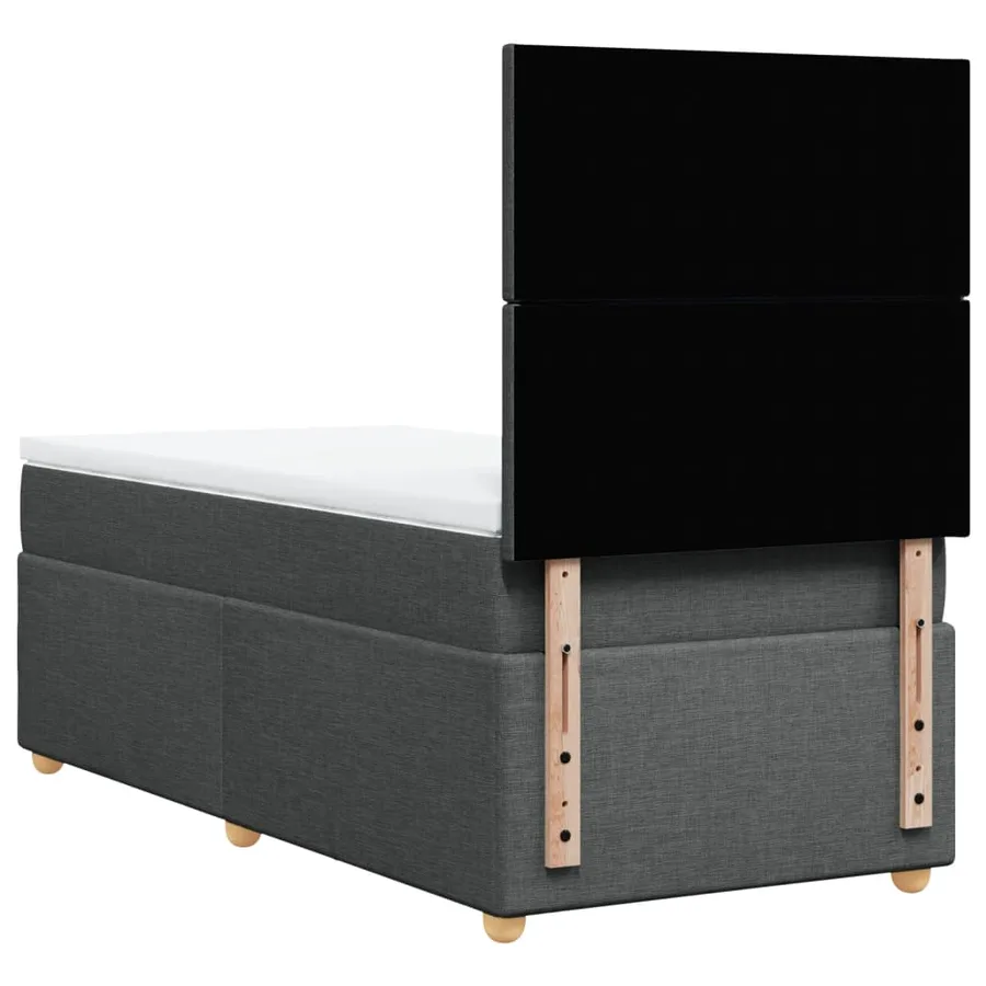 Sommier à lattes de lit avec matelas Gris foncé 100x200cm Tissu - 6