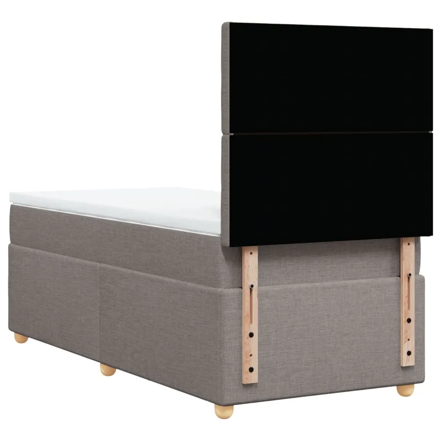 Sommier à lattes de lit avec matelas Taupe 100x200 cm Tissu - 8