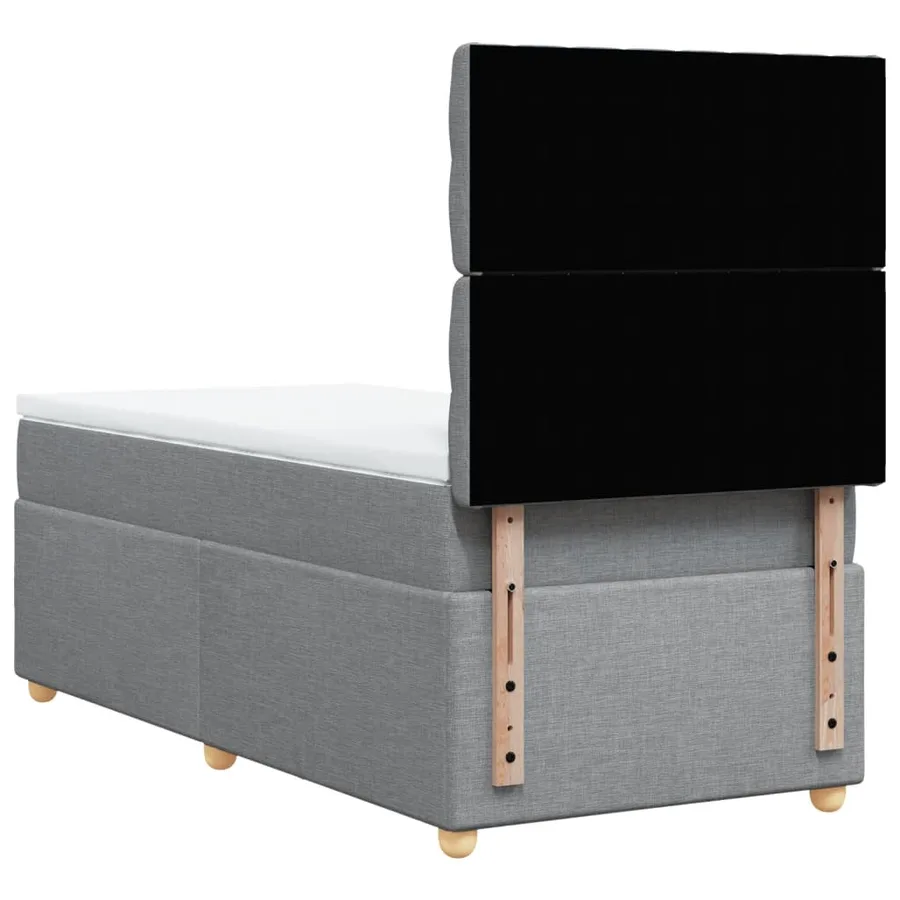 Sommier à lattes de lit avec matelas Gris clair 90x200 cm Tissu - 8