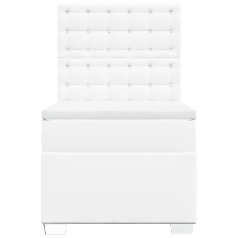 Sommier à lattes de lit avec matelas Blanc 90x200 cm Similicuir - 6