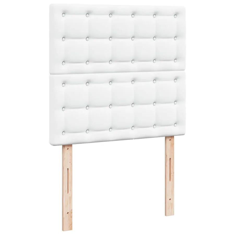 Sommier à lattes de lit avec matelas Blanc 90x200 cm Similicuir - 7