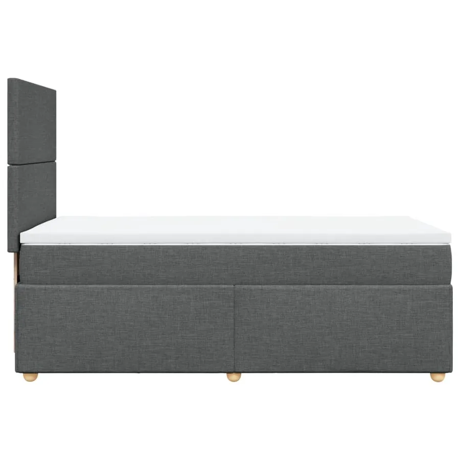 Sommier à lattes de lit avec matelas Gris foncé 100x200cm Tissu - 7
