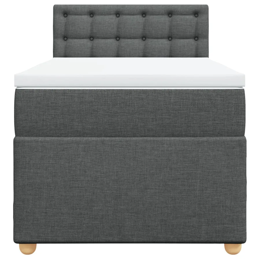 Sommier à lattes de lit avec matelas Gris foncé 100x200cm Tissu - 6