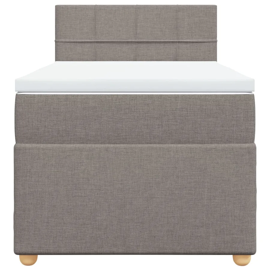 Sommier à lattes de lit avec matelas Taupe 100x200 cm Tissu - 6