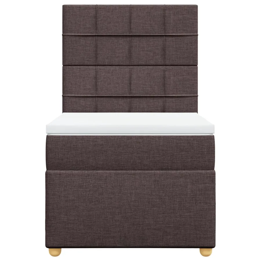 Sommier à lattes de lit avec matelas Marron foncé 90x200 cm - 4