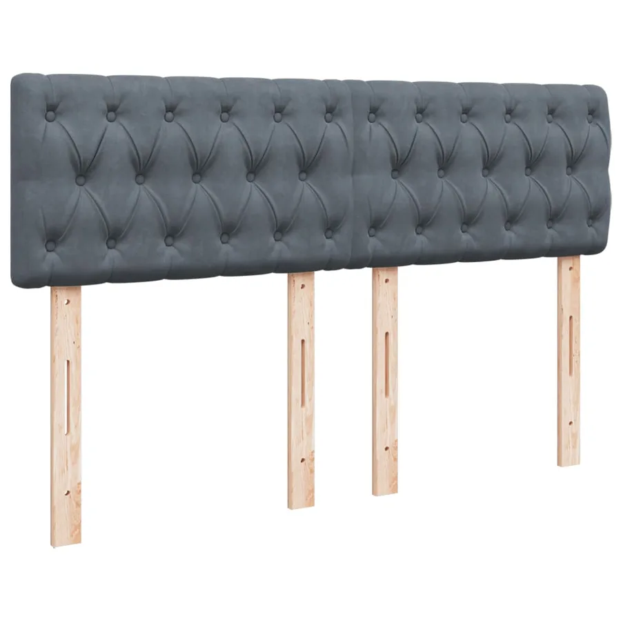 Sommier à lattes de lit et matelas Gris foncé 140x200cm Velours - 9
