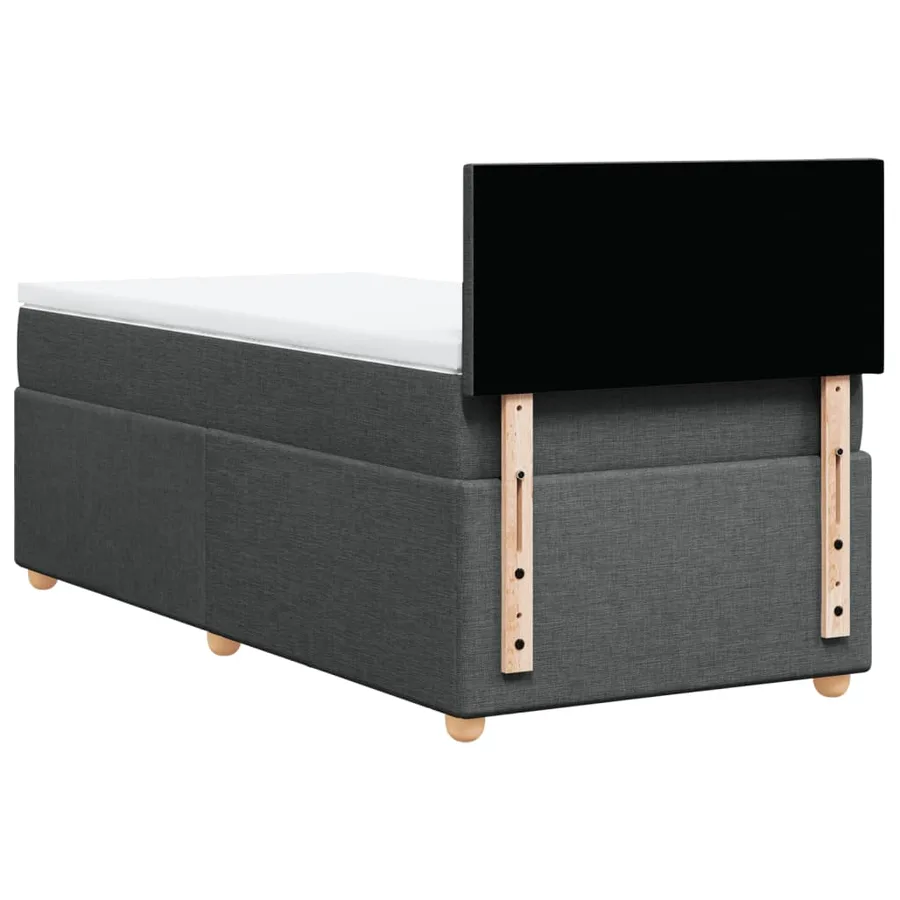 Sommier à lattes de lit avec matelas Gris foncé 90x200 cm Tissu - 6