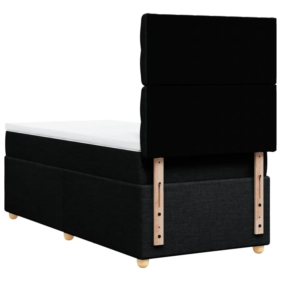 Sommier à lattes de lit avec matelas Noir 90x200 cm Tissu - 8