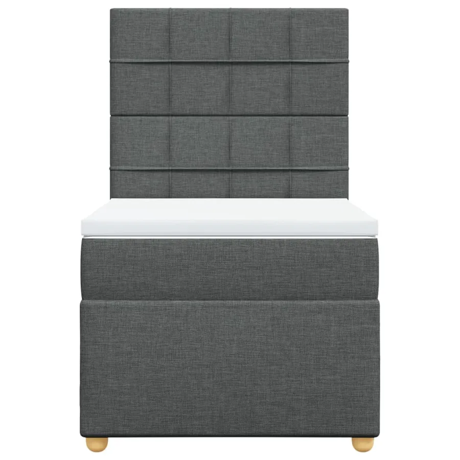 Sommier à lattes de lit avec matelas Gris foncé 90x200 cm Tissu - 6