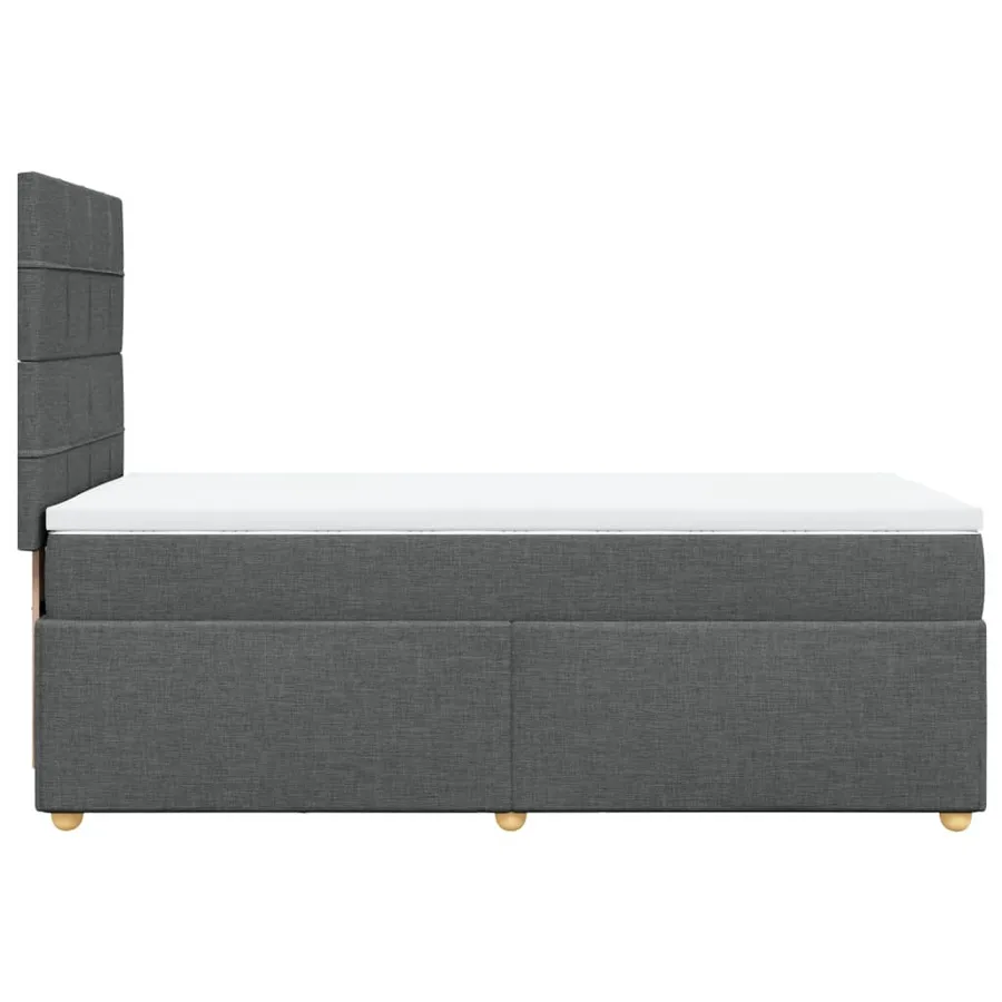 Sommier à lattes de lit avec matelas Gris foncé 90x200 cm Tissu - 7