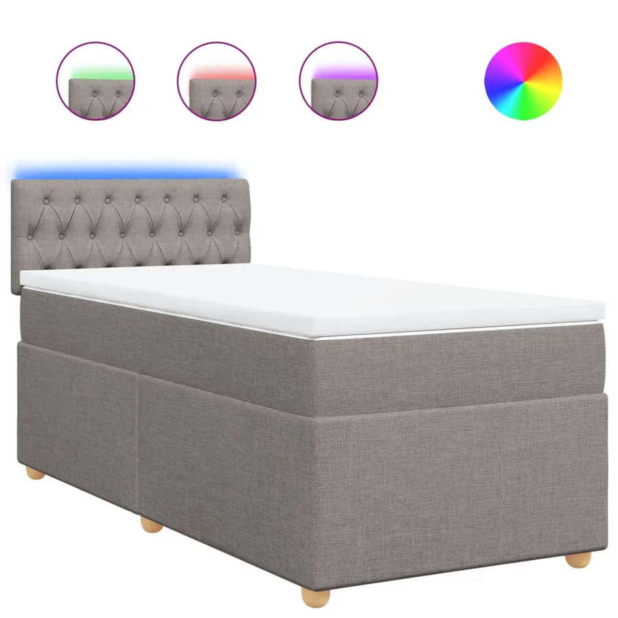 Sommier à lattes de lit avec matelas Taupe 90x200 cm Tissu - 2