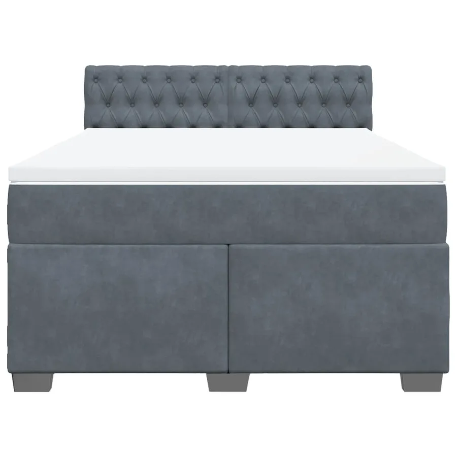 Sommier à lattes de lit et matelas Gris foncé 140x200cm Velours - 4