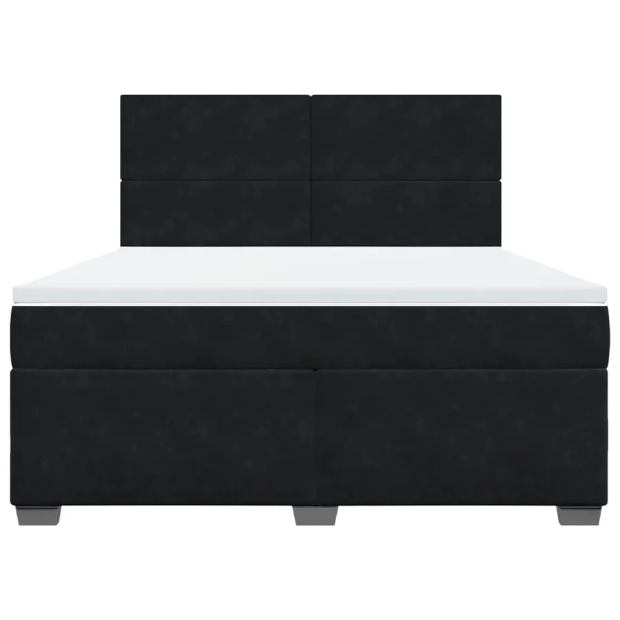 Sommier à lattes de lit avec matelas Noir 180x200 cm Velours - 4