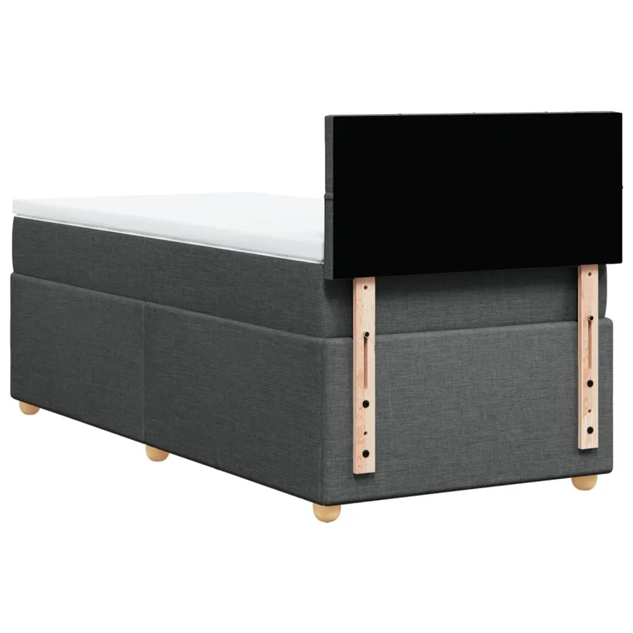 Sommier à lattes de lit et matelas Gris foncé 90x190 cm Tissu - 8