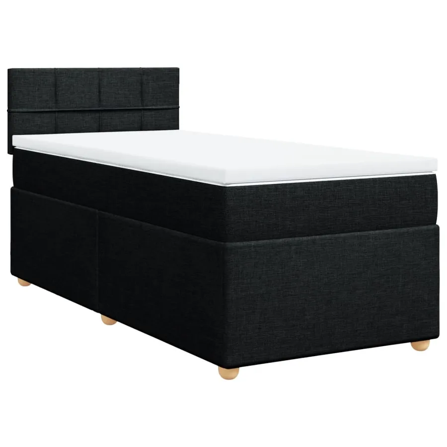 Sommier à lattes de lit avec matelas noir 90x190 cm simple tissu - 2