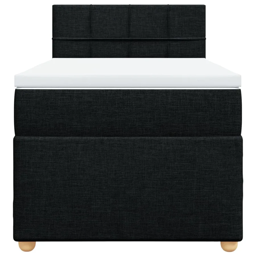 Sommier à lattes de lit avec matelas noir 90x190 cm simple tissu - 4