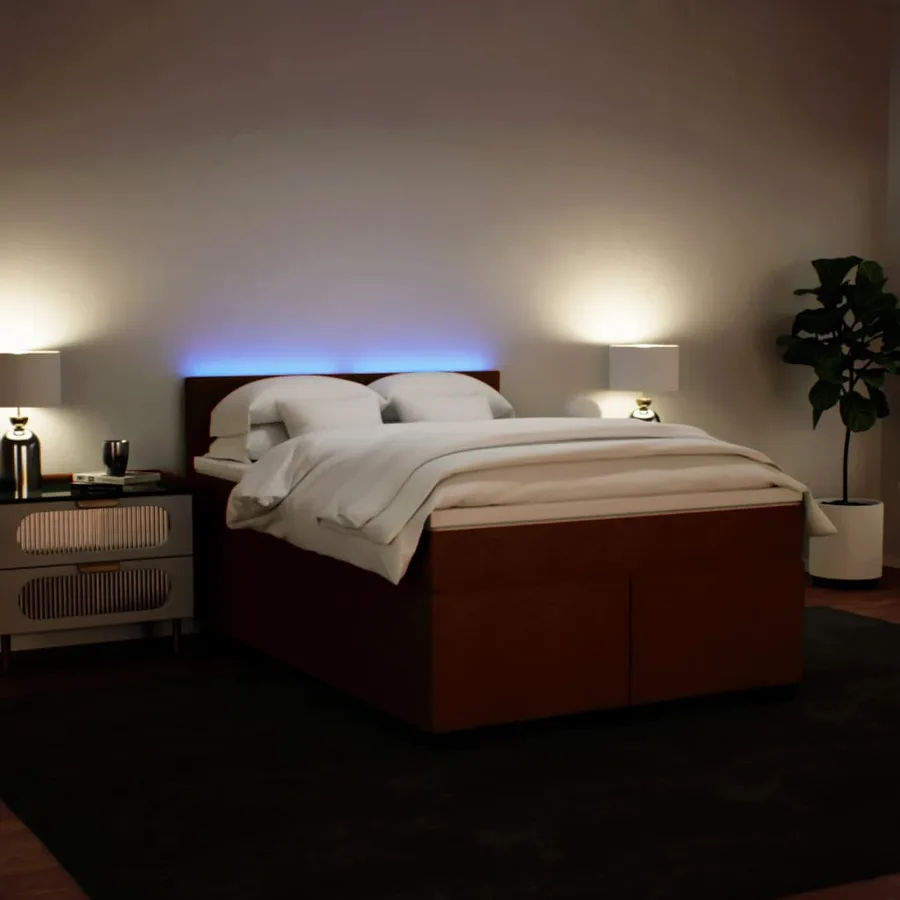 Sommier à lattes de lit avec matelas Rose 140x200 cm Velours - 4
