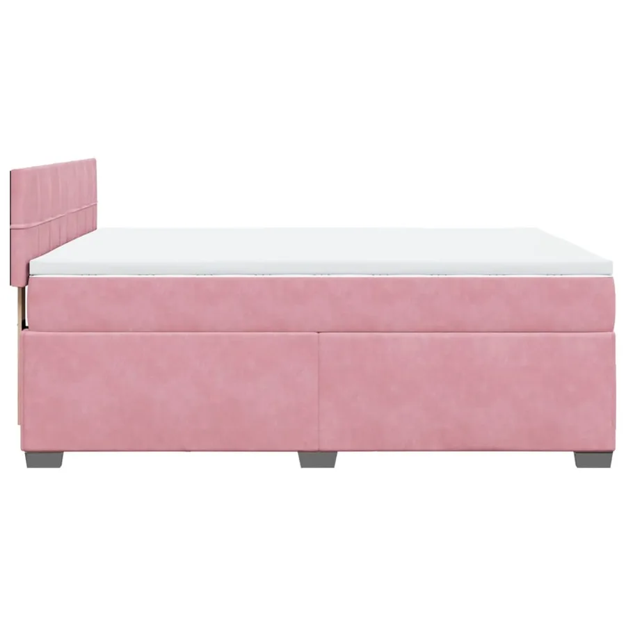 Sommier à lattes de lit avec matelas Rose 140x200 cm Velours - 7