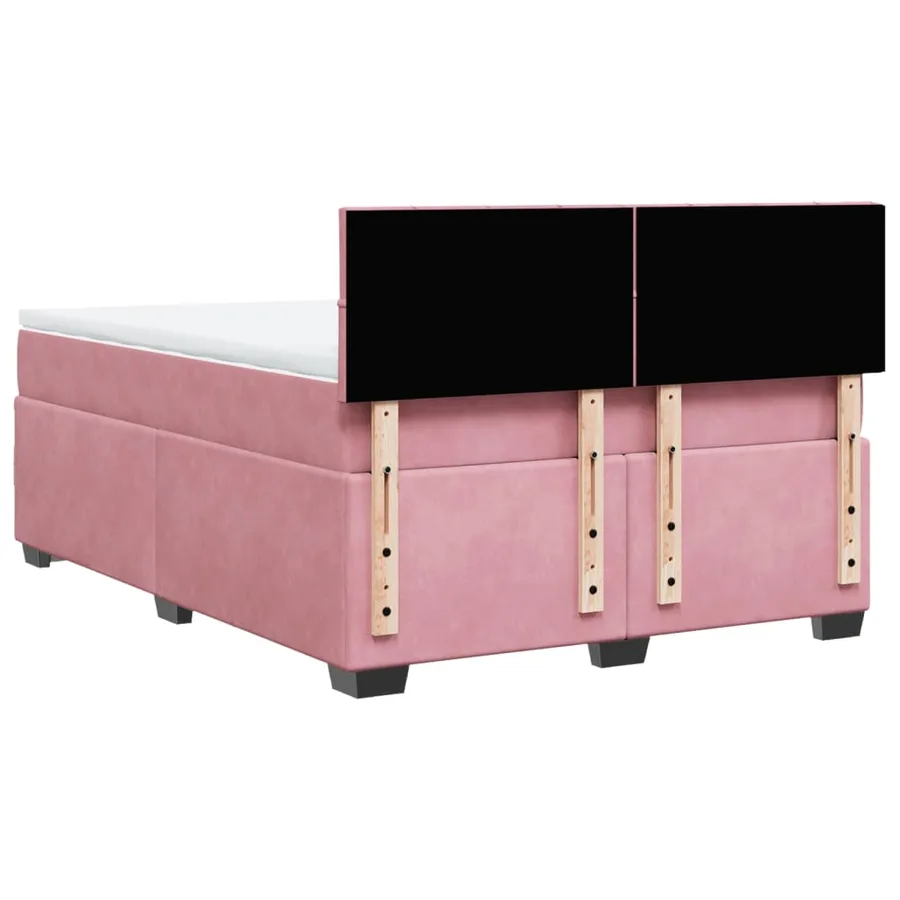 Sommier à lattes de lit avec matelas Rose 140x200 cm Velours - 8