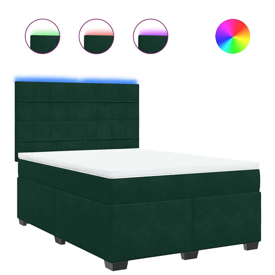Sommier à lattes de lit et matelas Vert foncé 140x200cm Velours - 2