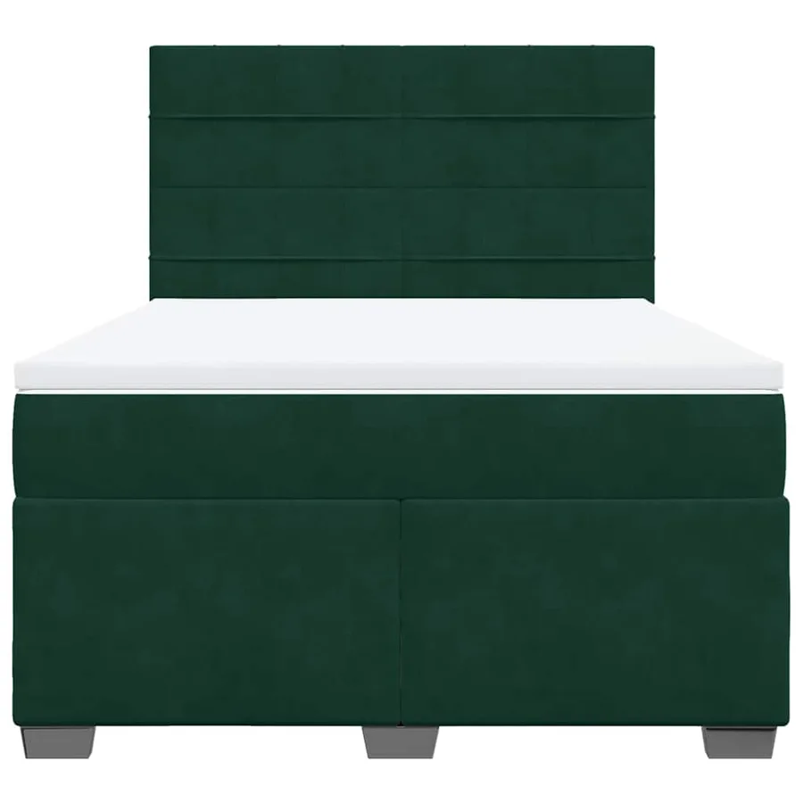 Sommier à lattes de lit et matelas Vert foncé 140x200cm Velours - 6