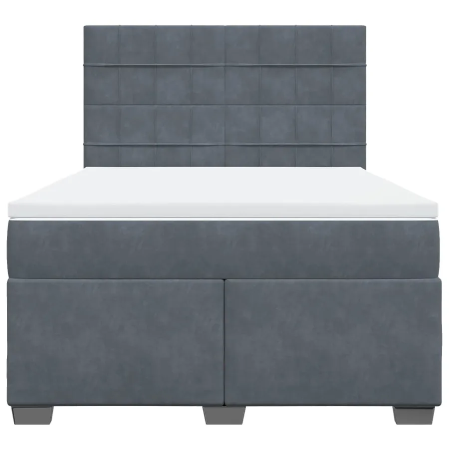 Sommier à lattes de lit et matelas Gris foncé 160x200cm Velours - 4