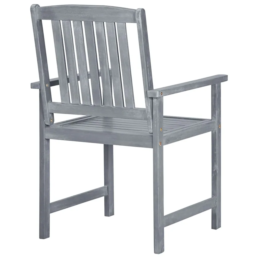 Chaises de jardin et coussins lot de 6 Bois acacia massif Gris - 7
