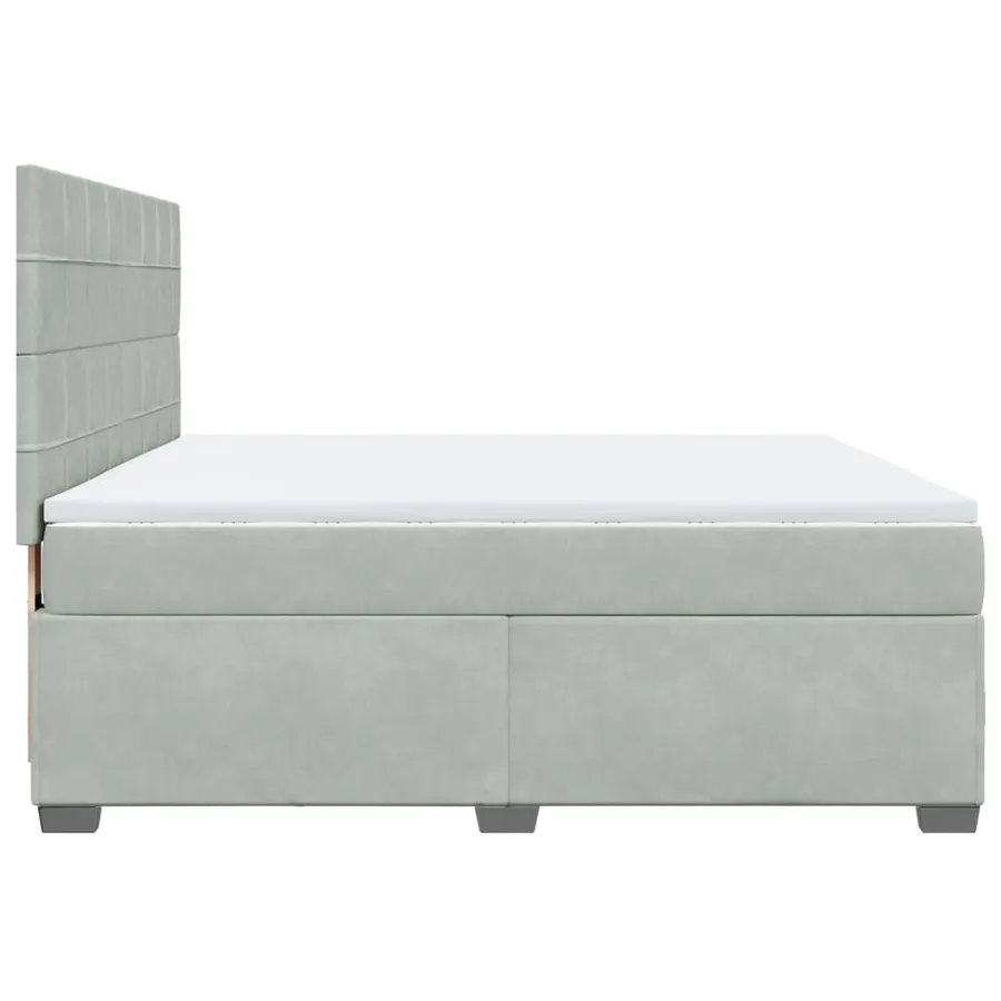 Sommier à lattes de lit et matelas Gris clair 180x200cm Velours - 11