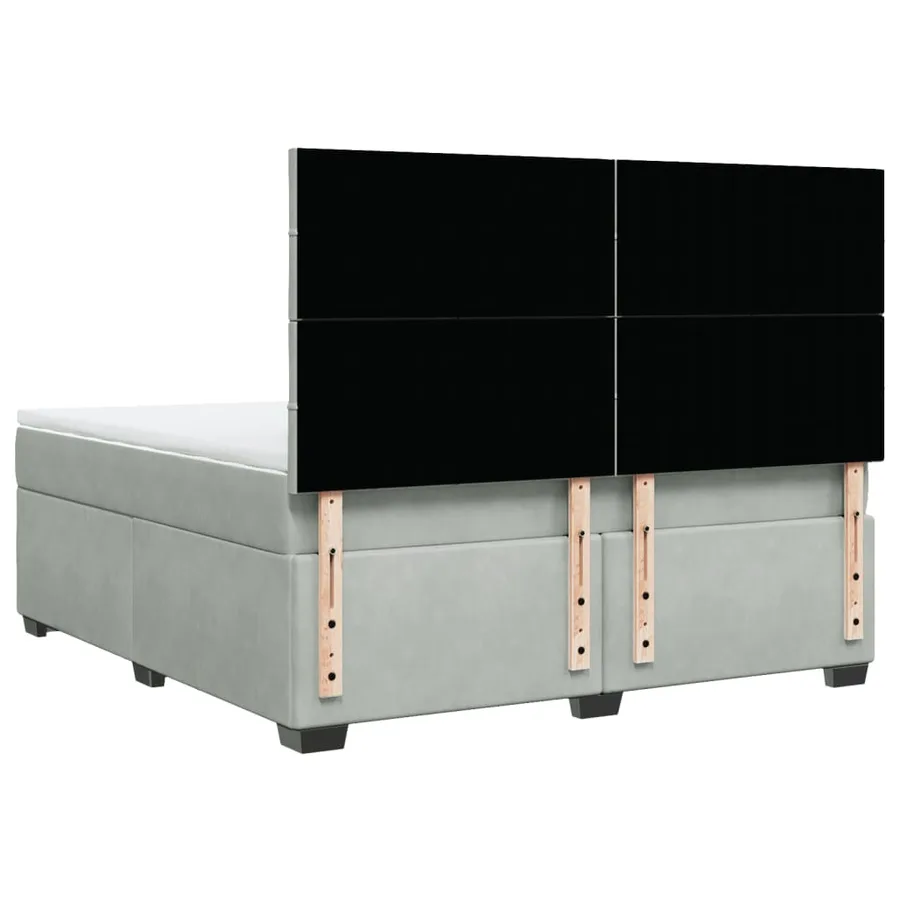 Sommier à lattes de lit et matelas Gris clair 180x200cm Velours - 12