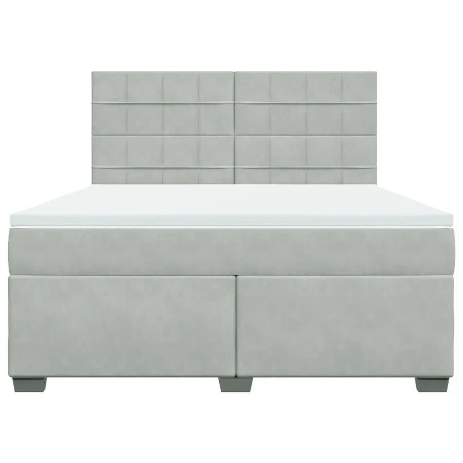 Sommier à lattes de lit et matelas Gris clair 180x200cm Velours - 6