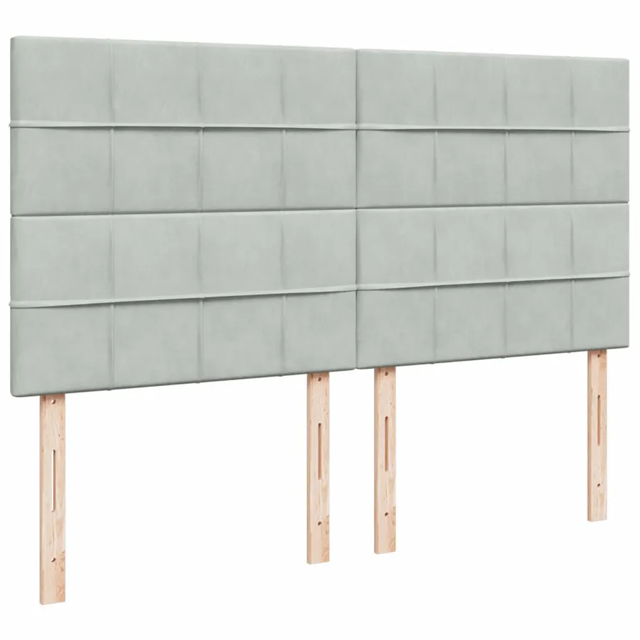 Sommier à lattes de lit et matelas Gris clair 180x200cm Velours - 7