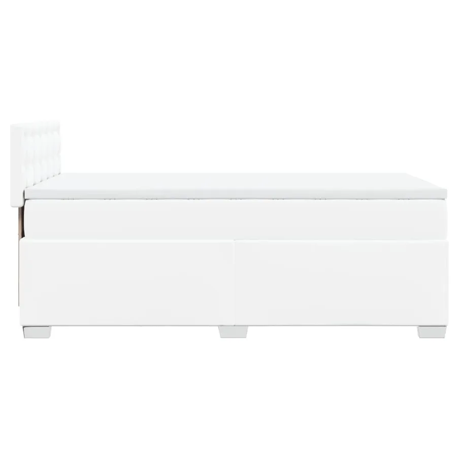 Sommier à lattes de lit avec matelas Blanc 90x190 cm Similicuir - 11