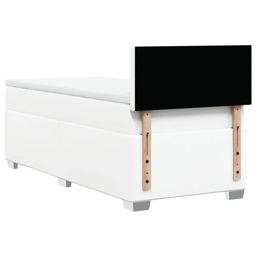 Sommier à lattes de lit avec matelas Blanc 90x190 cm Similicuir - 12